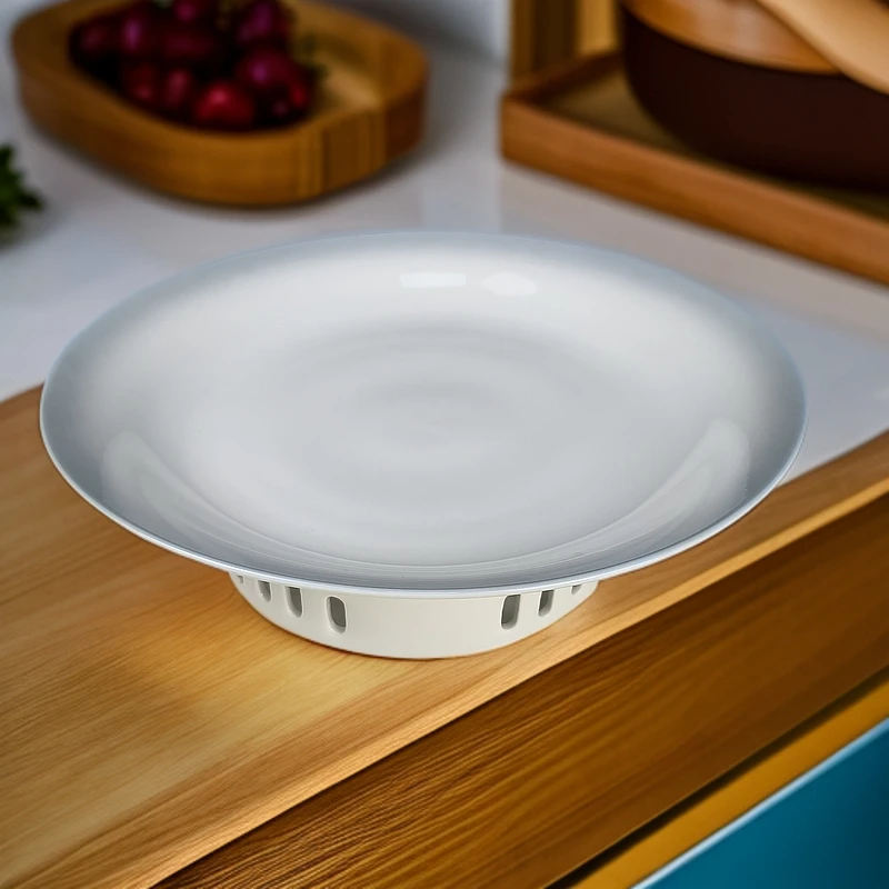 14寸渐变灰色点心盘保温明炉盘子家用