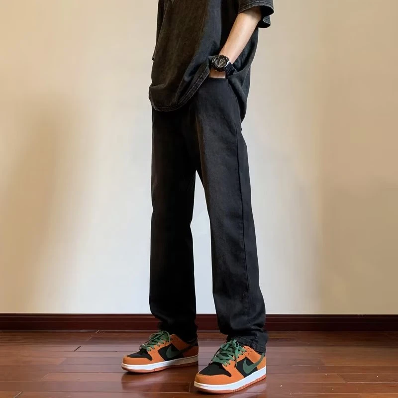 2023美式vibe裤子高街潮牌弹力牛仔裤男春秋直筒显瘦男生百搭裤子