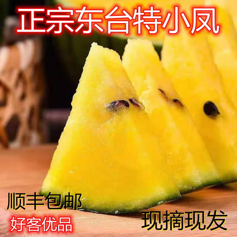 【顺丰包邮】正宗东台头茬特小凤2个装5-6斤黄心水果西瓜现摘现发