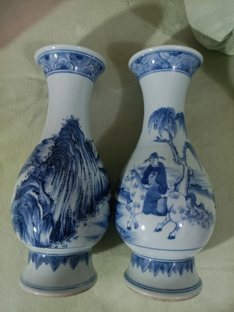 青花进京赶考大瓶