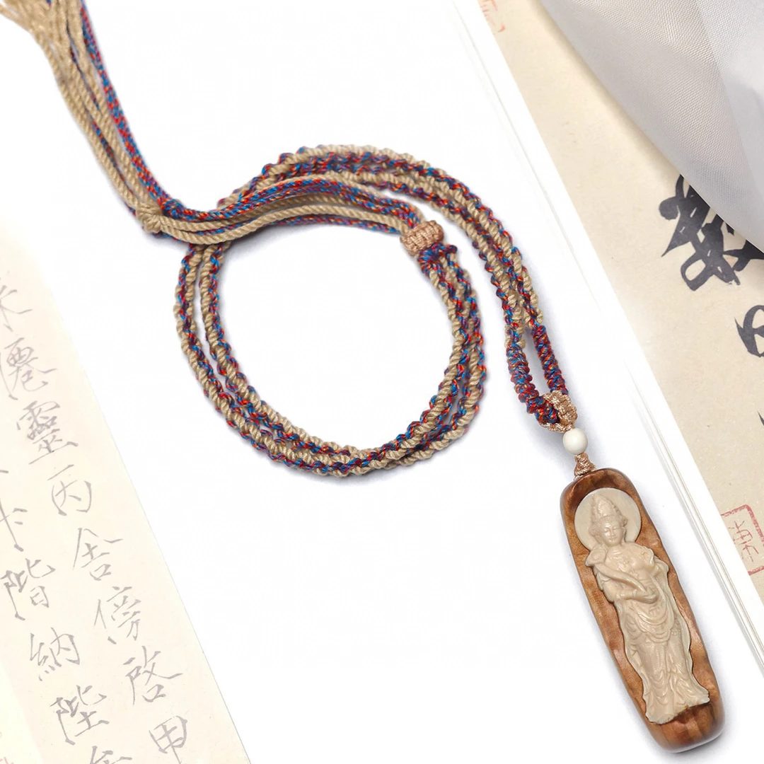 非金属木质吊坠 老山檀普贤菩萨19×19×60mm18克