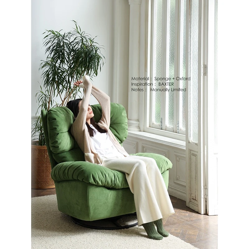 若奈限定色！中古绿baxt*r头等舱系列羽绒摇椅单人沙发大靠背转椅
