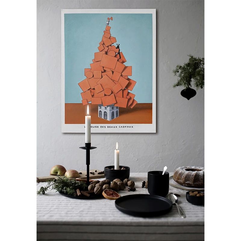 若奈《橙色礼物》手绘幸福树装饰画卧室