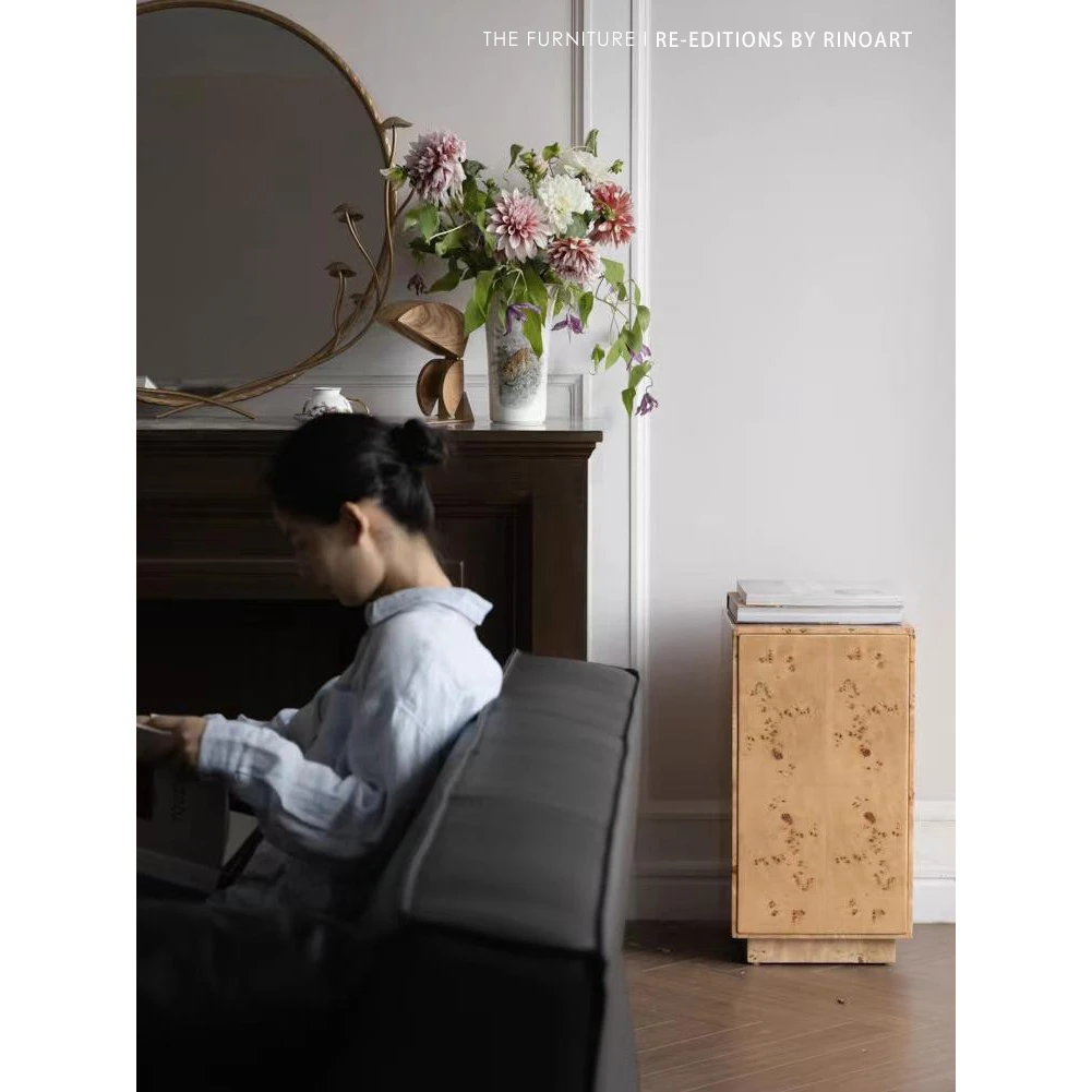 若奈家具 ITALY桃花芯木纹边几柜艺术展台客厅茶几卧室床头柜储物