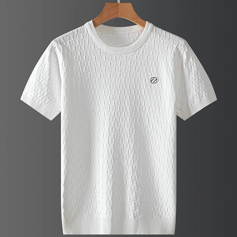 2025秋冬季休闲潮牌圆领保暖欧洲站百搭轻奢经典抗起球针织短袖