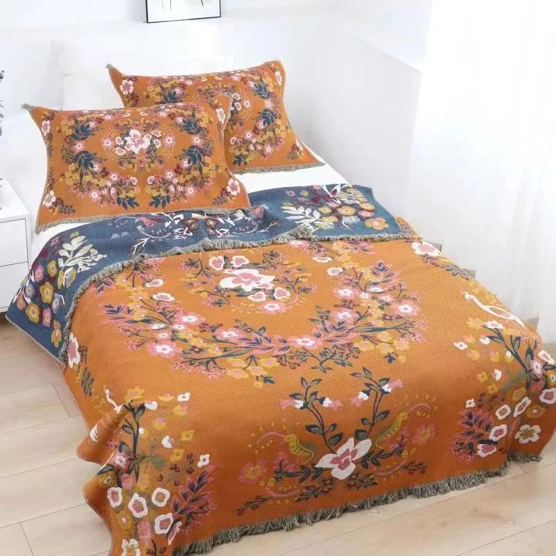 CG01时尚流苏毯柔软亲肤 单人精梳盖毯 家纺床品多功能床盖