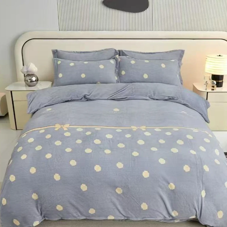 牛奶绒加厚四件套印花双面柔软亲肤加绒