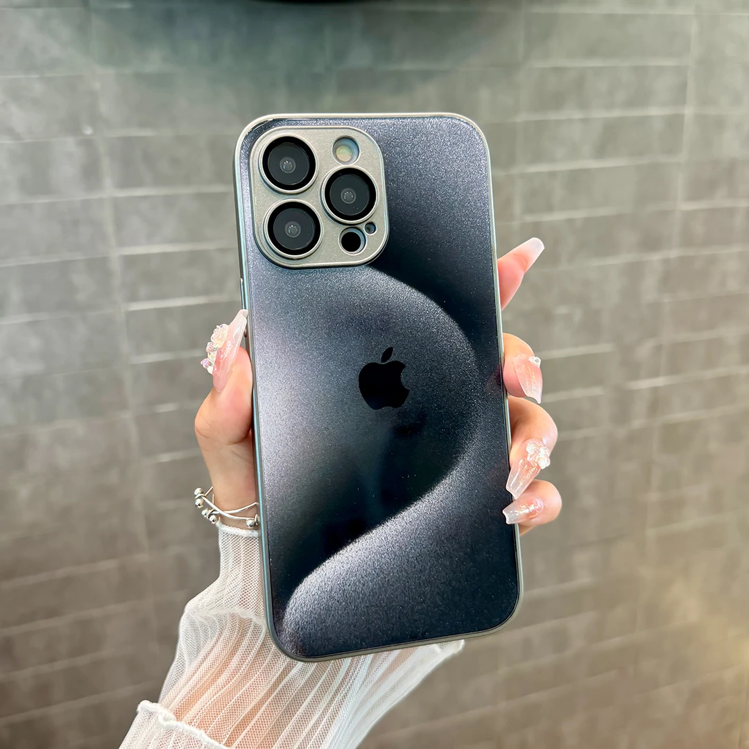 【小魔匠】流沙渐变玻璃原生壳适用于苹果16pormax15手机壳14镜头膜