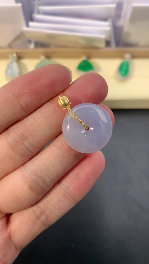 【闪购商品】翡翠颈饰18K金镶嵌D655