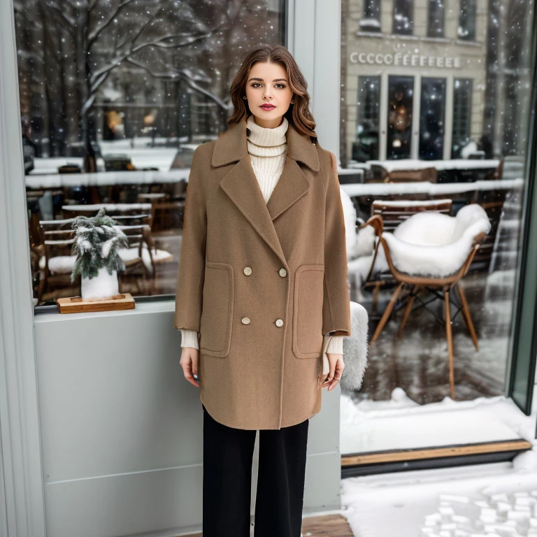 【专柜品质】【品牌撤柜】高级色专柜时尚双面羊毛大衣 2317