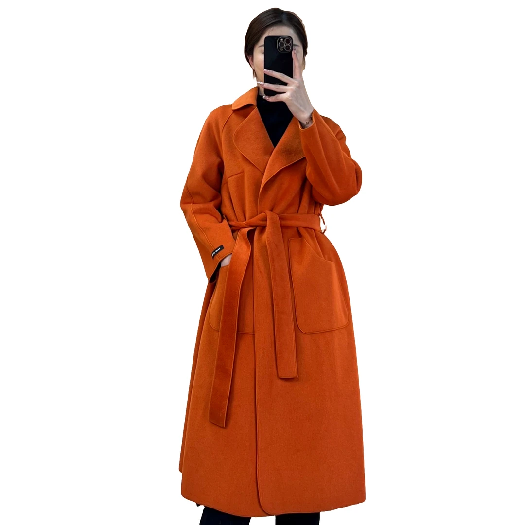 【专柜品质】【品牌撤柜】浴袍款高级羊毛双面呢大衣外套 2284