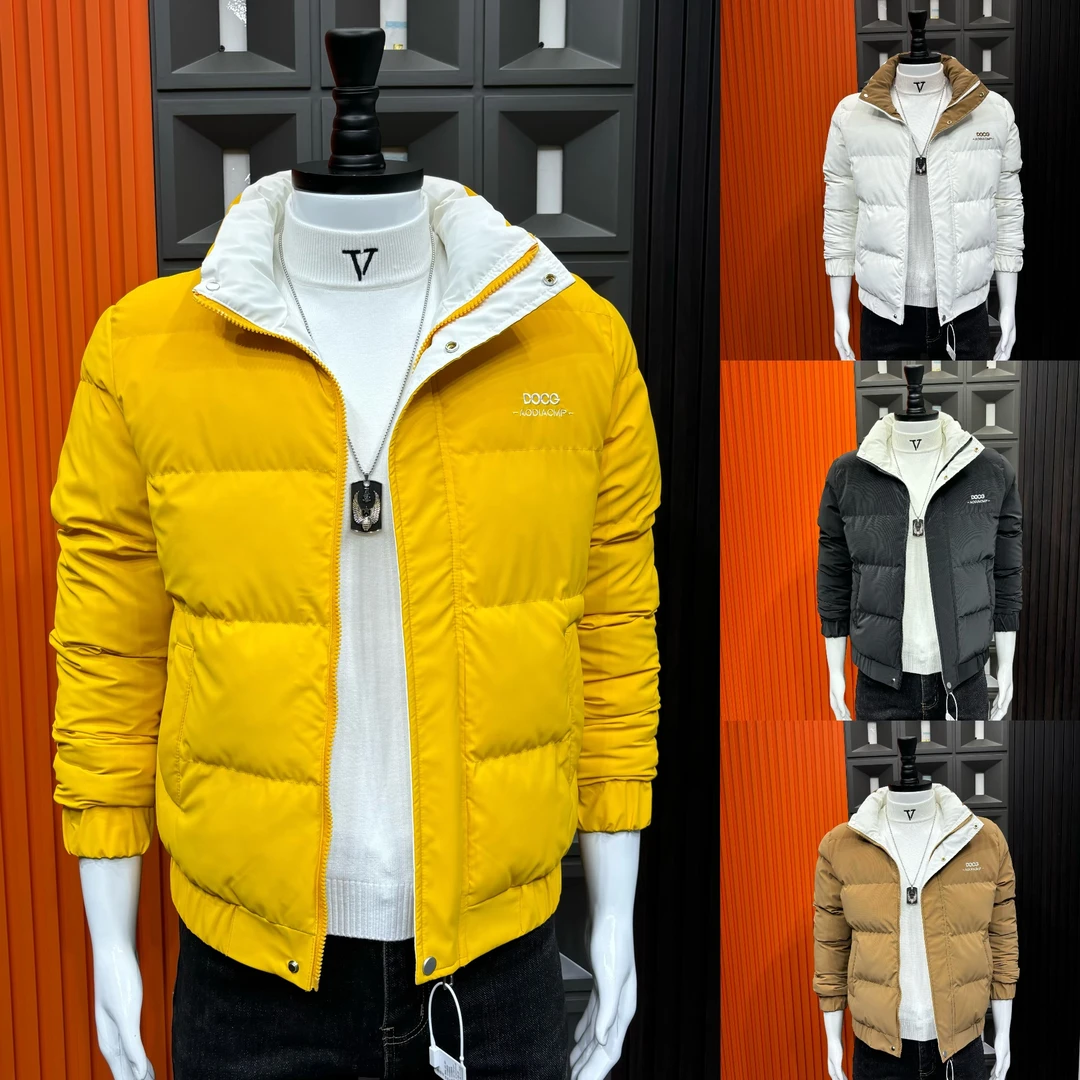 男生冬装高级感帅气潮流轻薄韩版立领加厚青年修身短款休闲棉衣潮