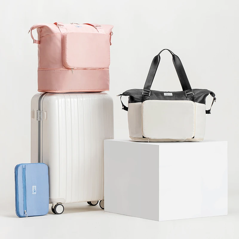 轻便大容量旅行托特包短途出差行李袋休闲健身可斜背包日常妈咪包