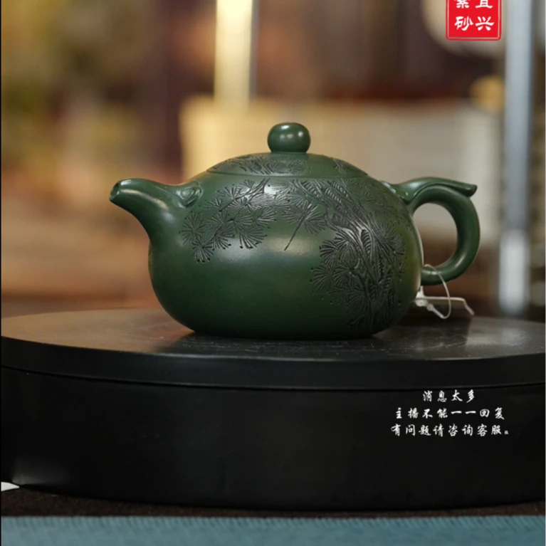 原矿民国绿泥 福珠紫砂壶