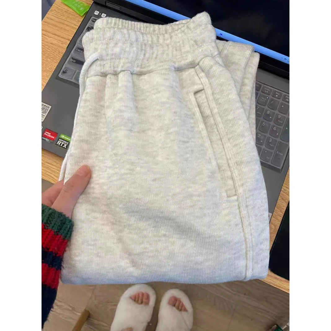 男女童2024春秋长裤休闲纯色裤子宽松中大童简约潮直筒裤#CS13