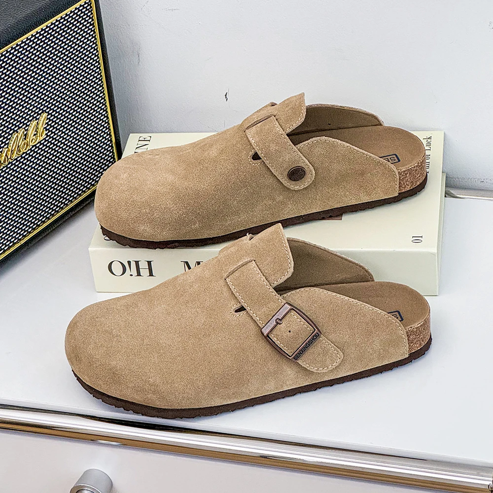 包头拖包头平跟博肯鞋凉鞋复古透气皮拖软底时尚百搭英伦网红鞋子