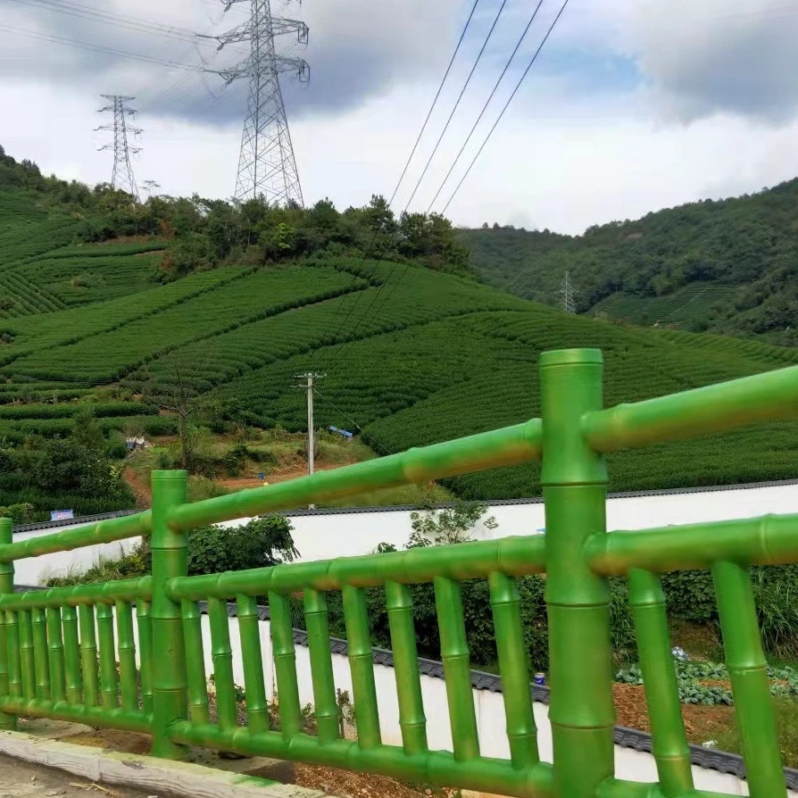 水泥仿竹护栏花园围栏户外道路公园草坪混凝土仿真竹子