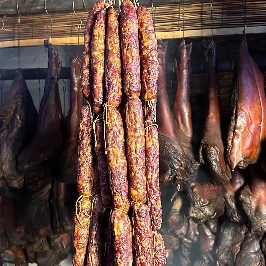 麻辣香肠纯肉湖北恩施土家族特产烟熏农家山区土猪腊肠手工制作