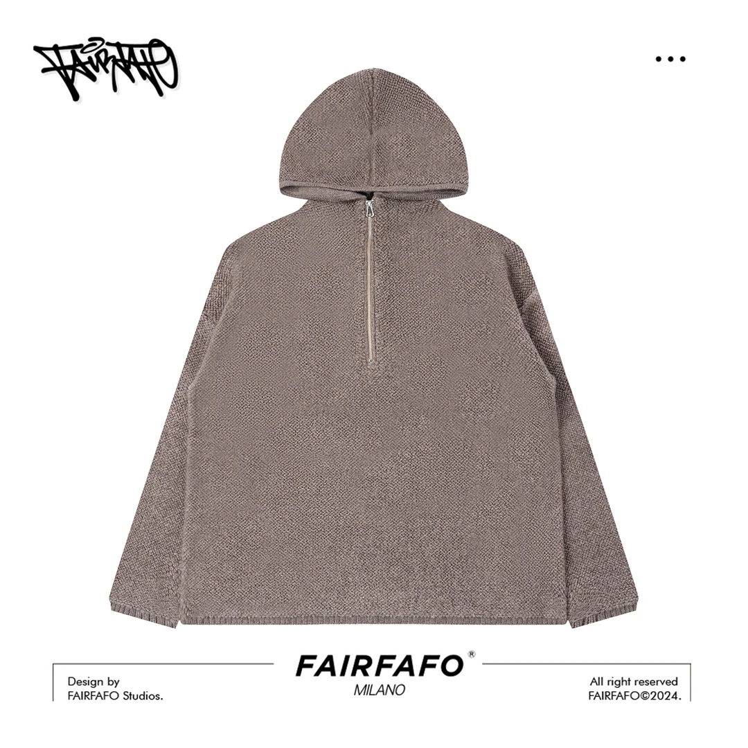 FAIRFAFO林肉肉【半拉链套头连帽毛衣】绵羊毛YS4MD0111时尚休闲