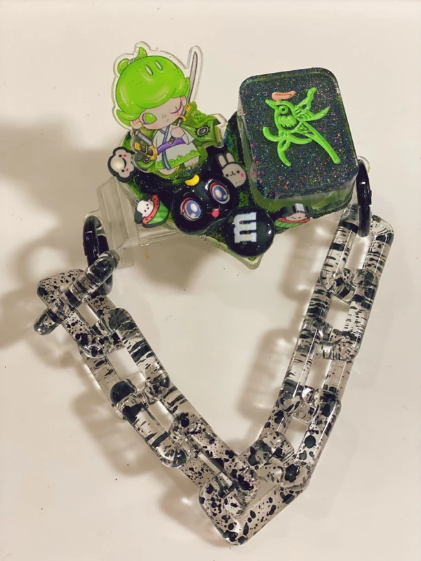 奶油胶卡通麻将款手机背夹随机发通用纯手工防丢手工默认微瑕