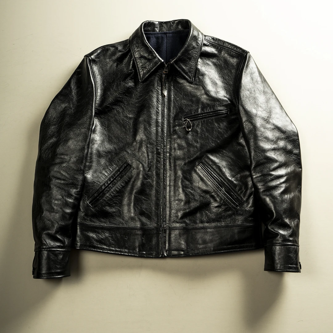 复古造物1930s阿美咔叽 茶芯马皮 复古皮衣 机车夹克 非加州小熊