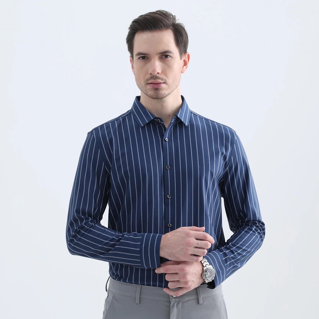 莱肯【拍一发二找客服备注】长袖白金棉宽条高端气质331518CCV