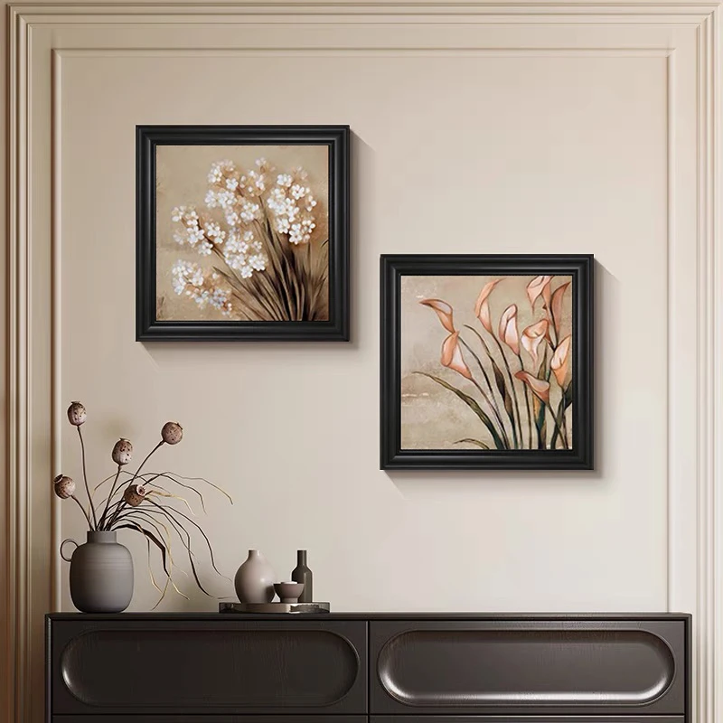 《马蹄莲》法式中古风客厅装饰画入户玄关斗柜手工油画餐厅卧室挂画