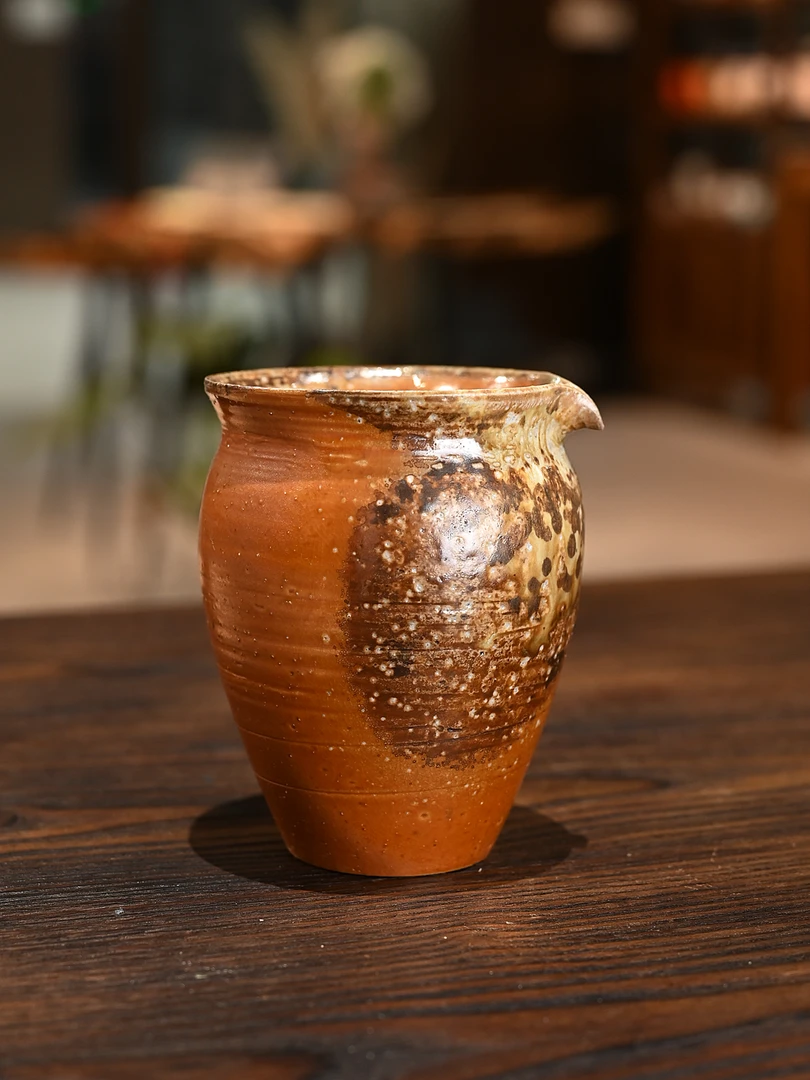 素生柴烧公道杯 全手工公杯匀杯分茶器 纯柴裸烧不上釉景德镇陶瓷