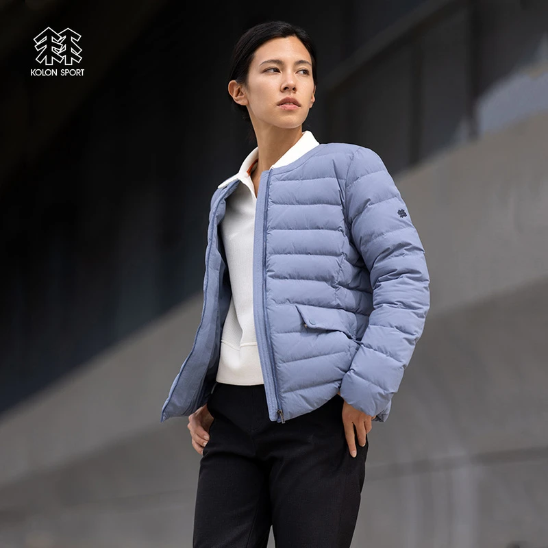 KOLON SPORT可隆羽绒衣女款户外防泼水大鹅绒运动夹克短款羽绒服