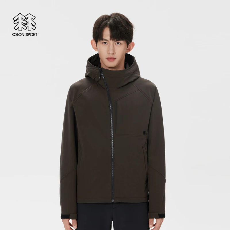 KOLON SPORT可隆流光风运动软壳夹克登山徒步越野抽绳连帽外套