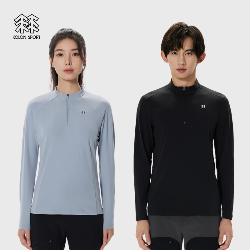 KOLON SPORT可隆情侣运动户外S-FUNCTIONAL半拉链吸湿速干长袖T恤