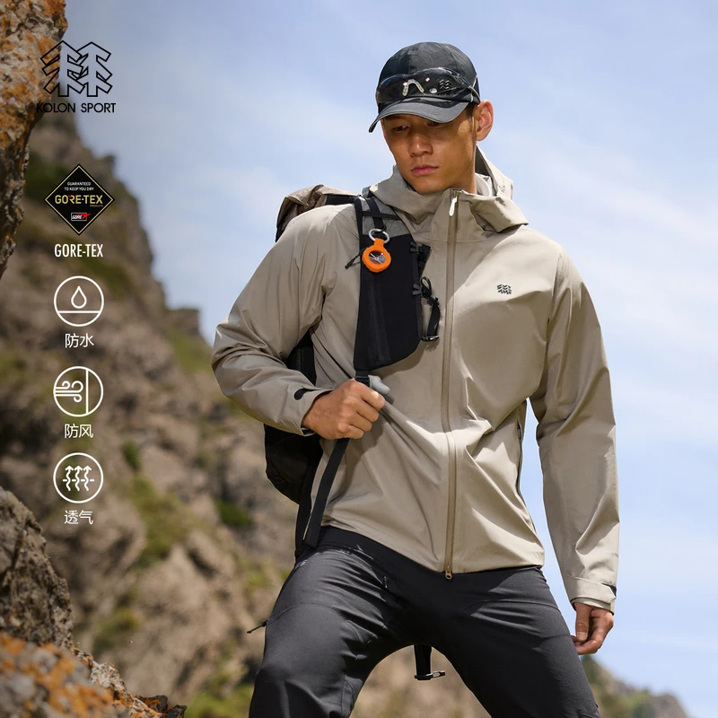 可隆男款户外休闲衣运动徒步GTX 2L防风防水gore tex冲锋衣2级