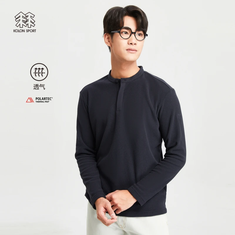 KOLON SPORT可隆户外休闲衣男款运动透气上衣内搭圆领长袖T恤