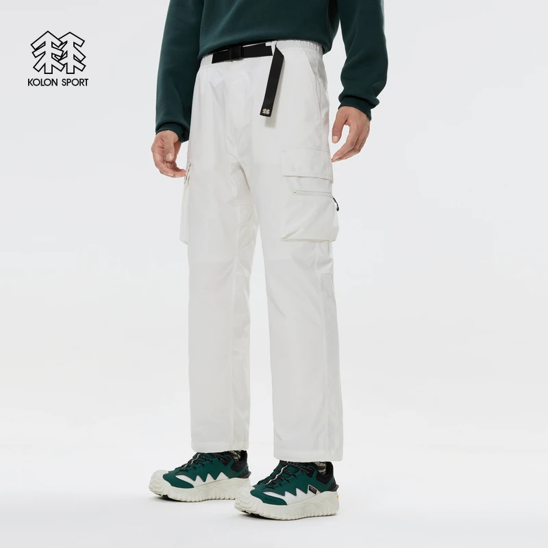 KOLON SPORT可隆户外运动中性露营防泼水耐磨宽松直筒多口袋长裤