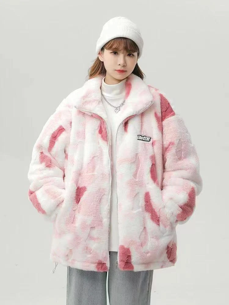 冬季新款加绒加厚保暖连帽外套百搭宽松慵懒休闲学生同款女上衣88