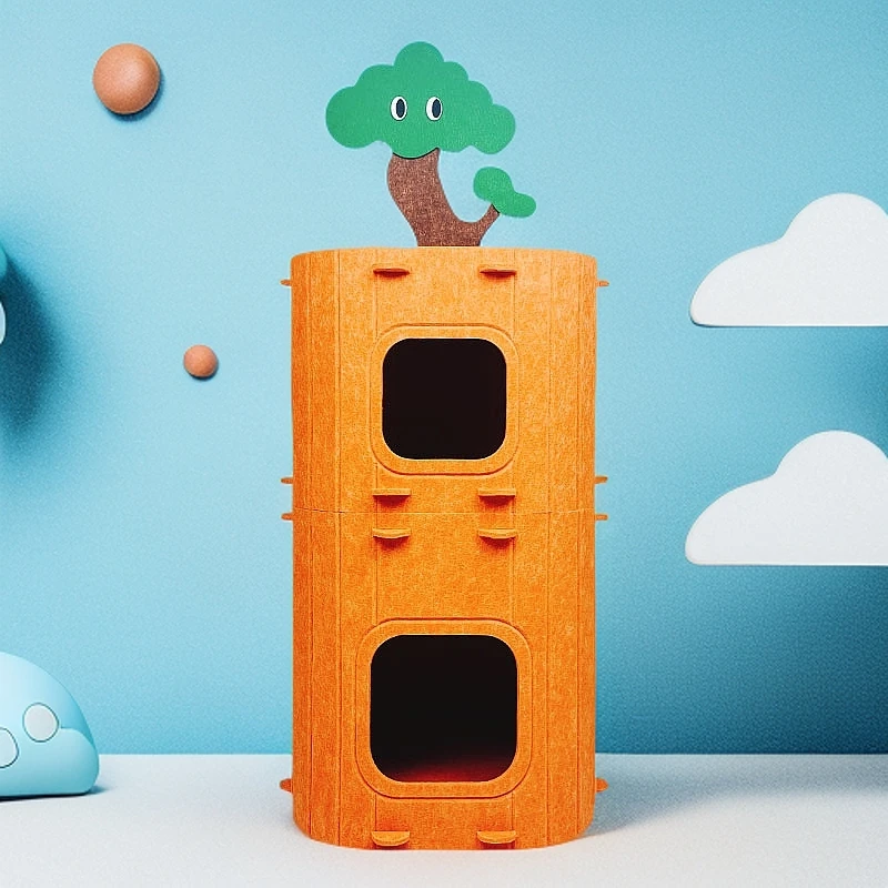 胡萝卜猫窝耐磨猫抓板窝猫隧道四季通用宠物窝立体多功能半封闭式