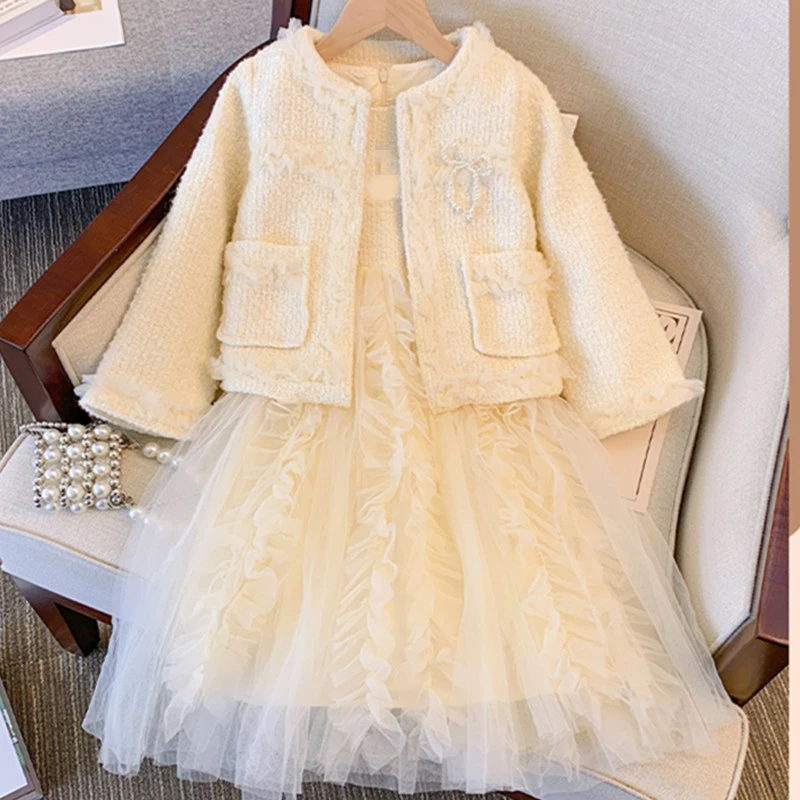 8818-女童秋冬款小香风套装女宝宝洋气公主裙