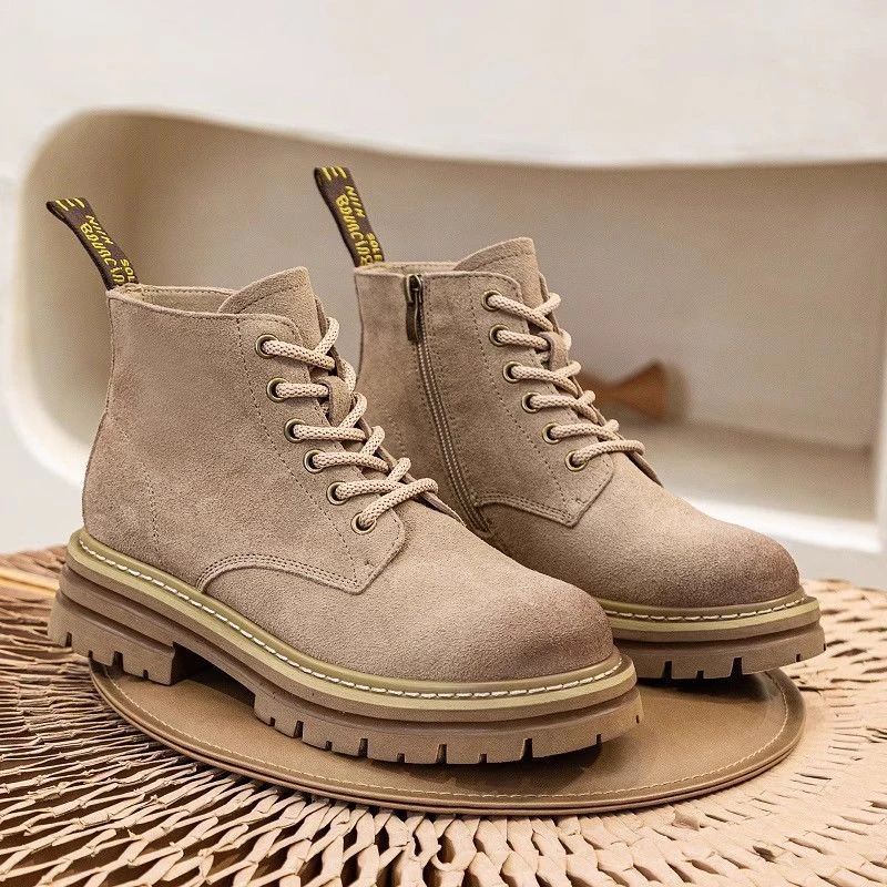 工厂断码特价磨砂牛反侧拉链马丁靴女秋款厚底英伦复古真皮短靴子