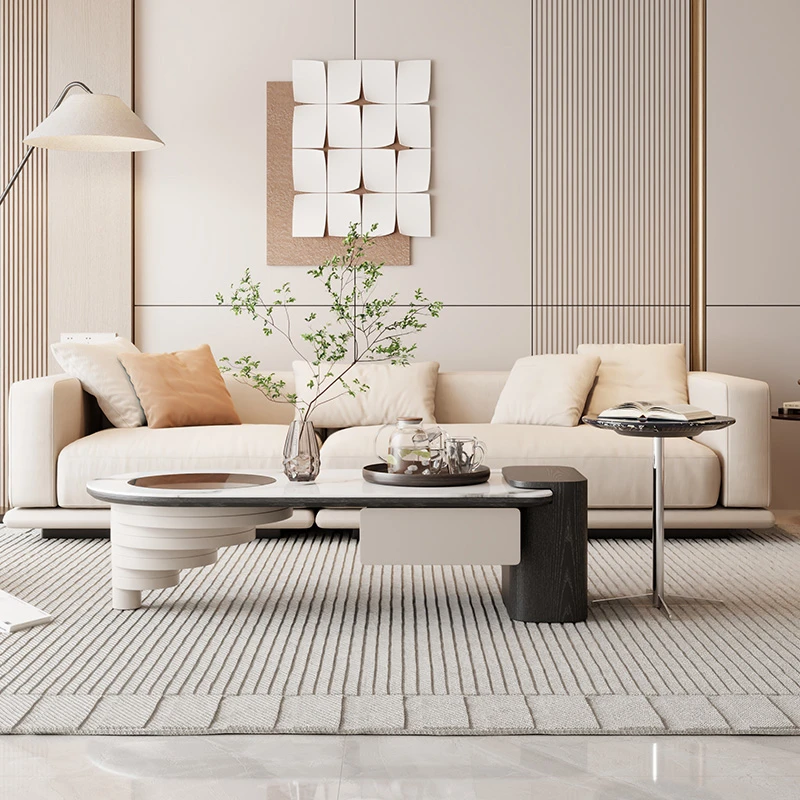 茶几客厅家用小户型2024新款创意晶石极简深渊别墅茶几大气高档