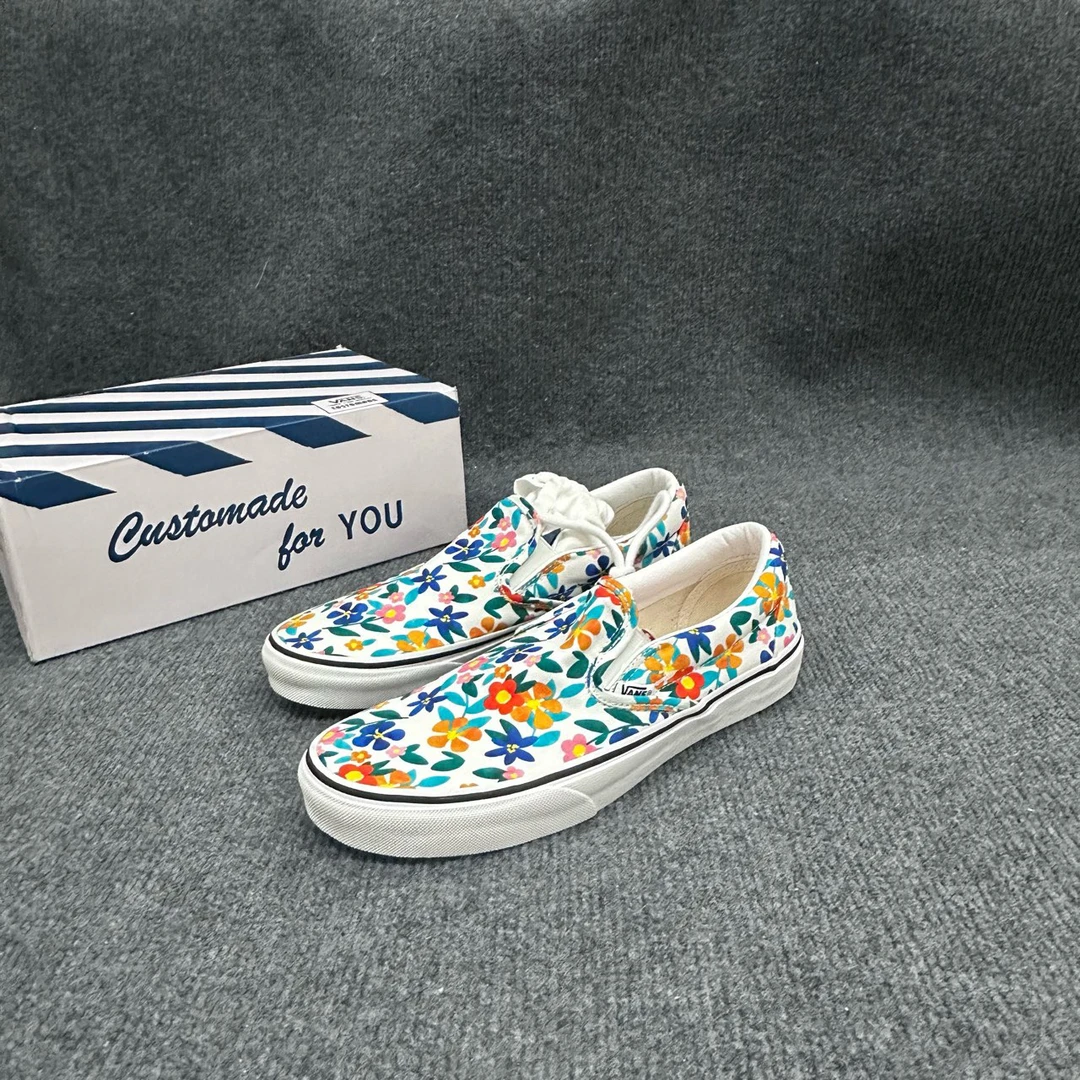 41码 Vans 彩色花卉 低帮板鞋 一脚蹬 配盒 VS004