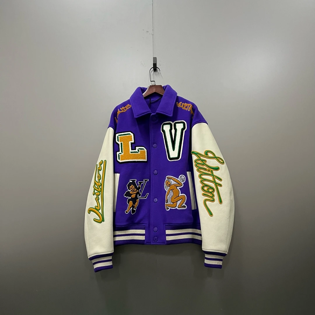 (jp)128 LV 紫色卡通棒球服夹克 48码/98新/公价46500