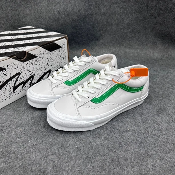 vans Style 低帮板鞋 白绿 鞋舌污渍 原盒 BVE21C