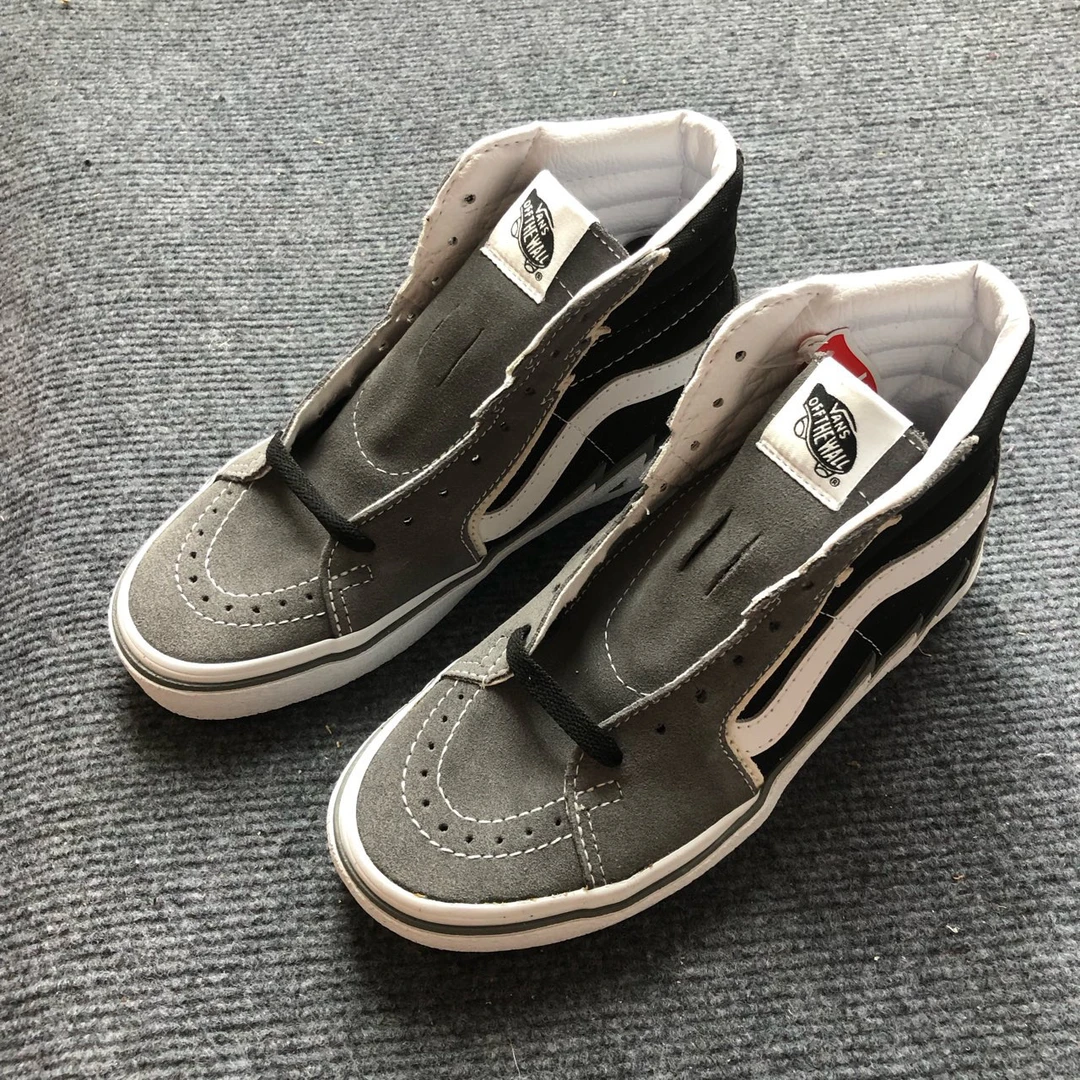 Vans Sk8 防滑耐磨 高帮 板鞋 黑灰色 配盒 JIVPBQ