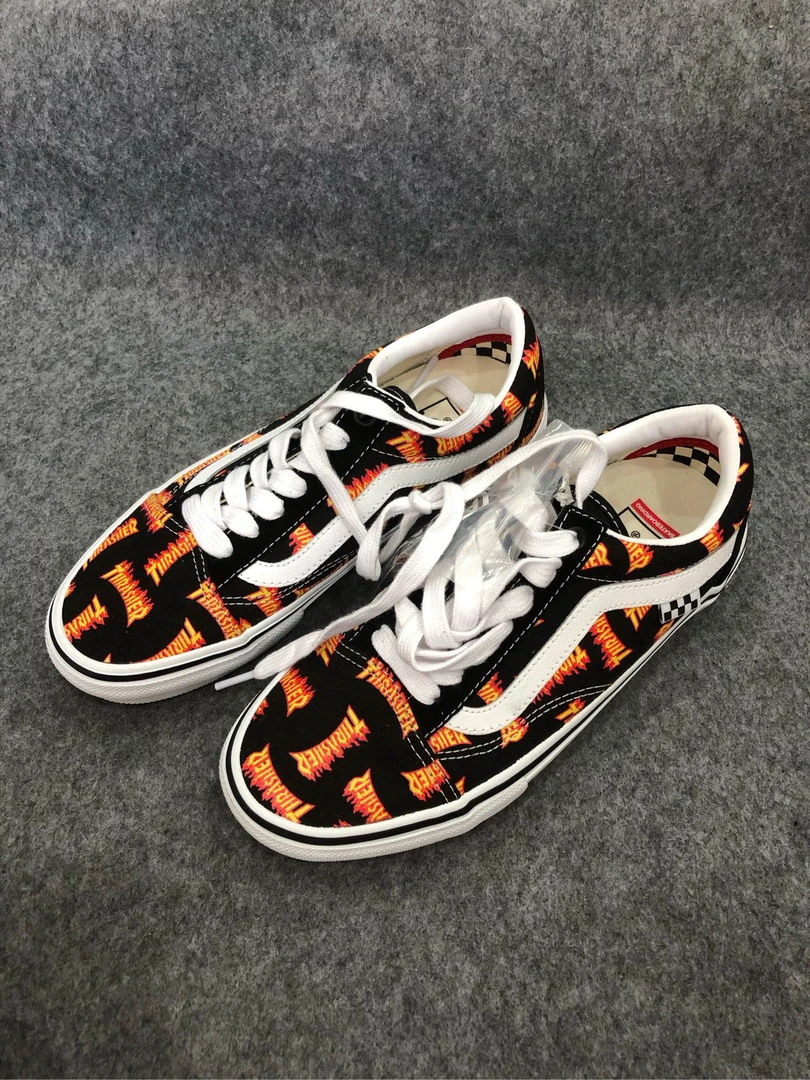 Vans OS skate×Thrasher 舒适 耐磨 板鞋 黑黄 配盒 5W0BML