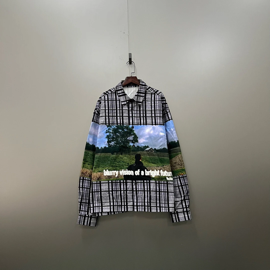 （jp）Louis Vuitton lv 格纹风景印花长袖衬衫 XL码/98新/公价