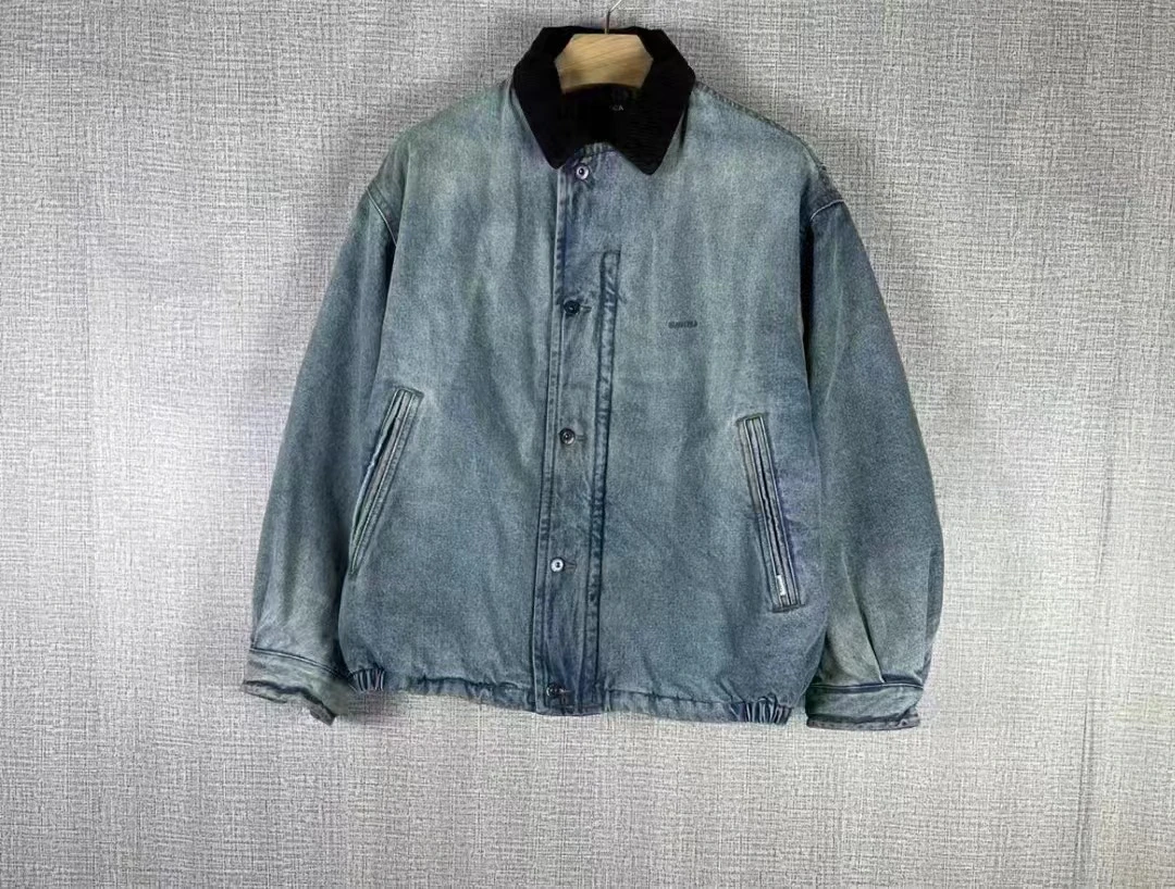 （pm）NAUTICA泥染棉服牛仔夹克，OS版型全新黄金M，胸146，长70