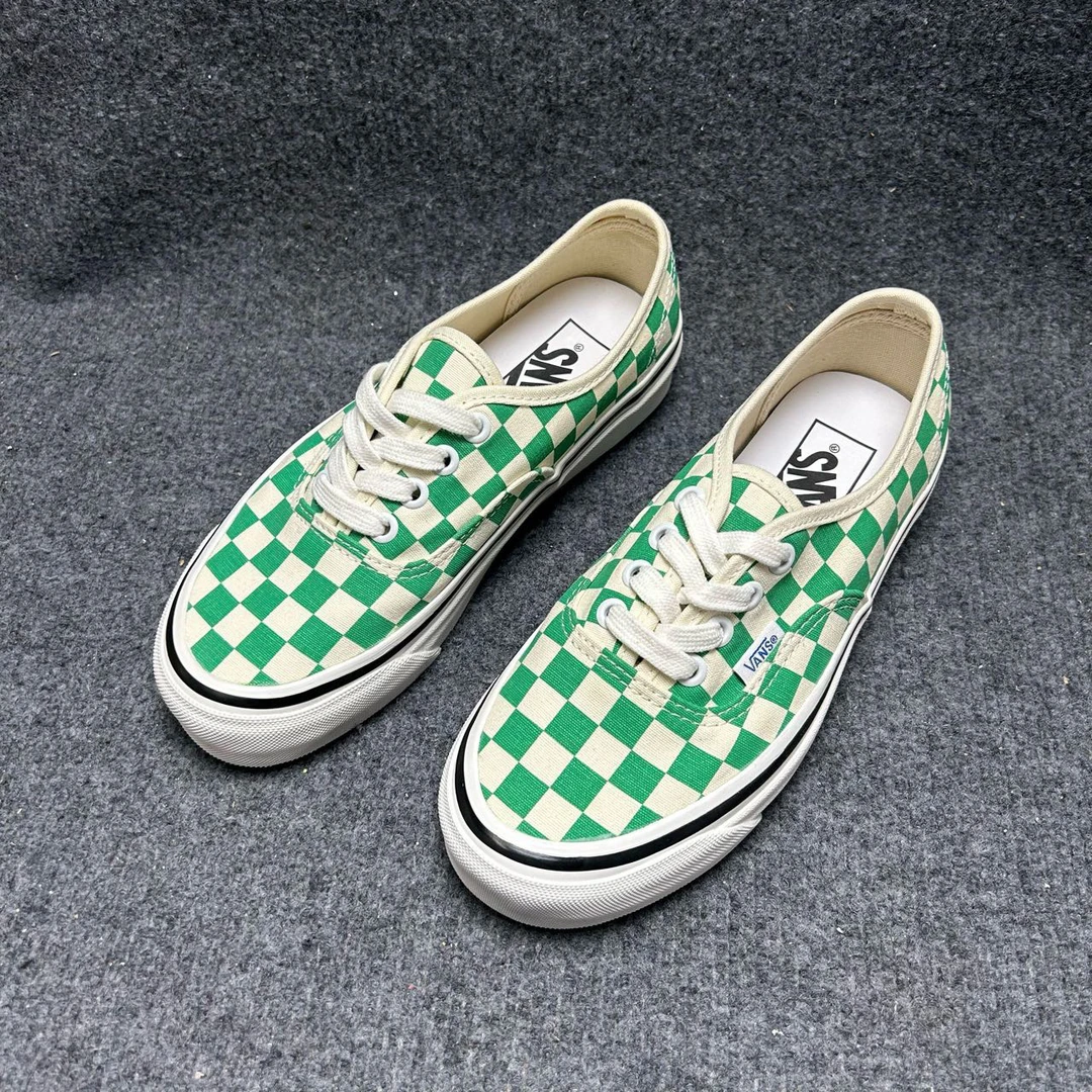 36.5码 vans Authentic 棋盘格 低帮 板鞋 白绿 配盒 4F241H