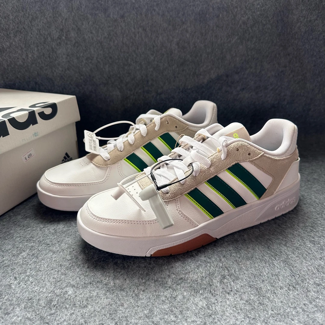 adidas neo Courtbeat 低帮板鞋 白棕绿 原盒 ID9661