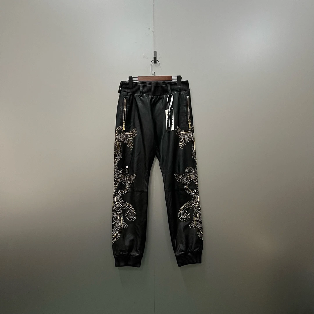 (jpy) 123 Versace 范思哲 水钻花卉印花长裤 50码/95新/