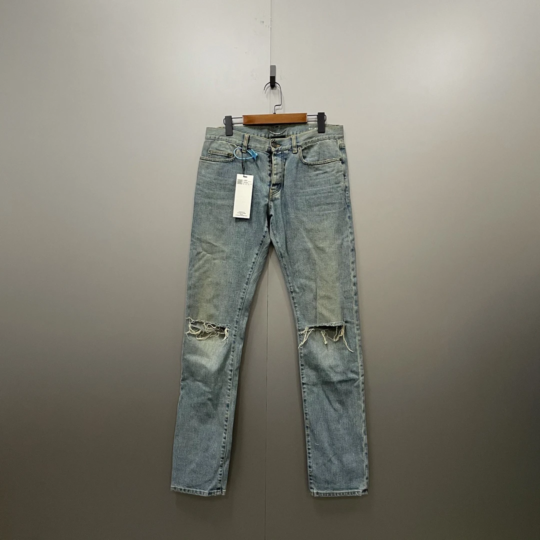 （jp）Saint Laurent slp 蓝色破洞长裤 32码 /95新/公价4600/无配